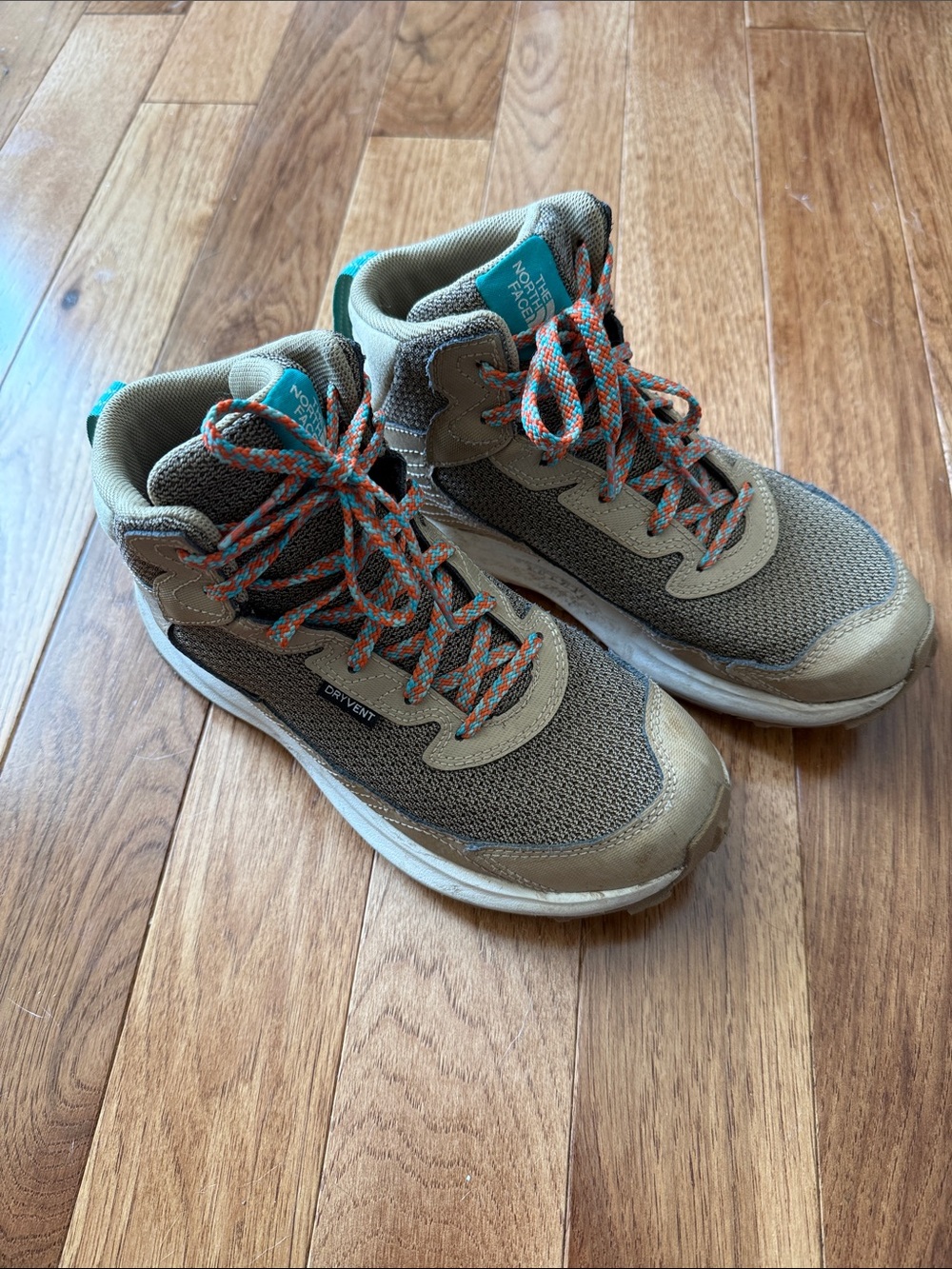 The North Face Tan with Teal Accent Trail Boots
